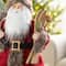 Glitzhome® 18"H Faux Fur Christmas Red Woodland Santa Figurine with Porcelain Face